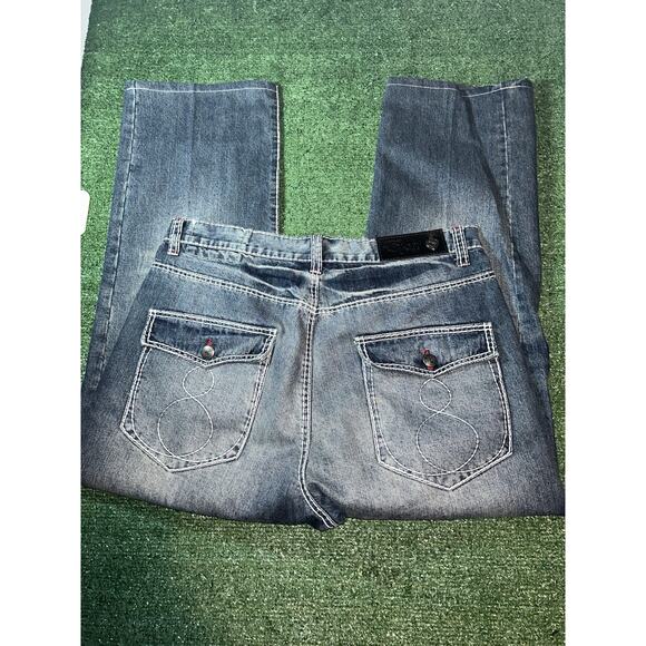 Vtg Eight 732 Baggy Y2K Hip Hop Embroidered Jeans Men 38x32 - Picture 3 of 10